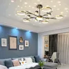 Chandeliers Led Chandelier For Living Room With Starry Sky Decorate Modern Bedroom Apartment Loft Ceiling Lamp Black Branch Indoor Fixtures