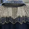 Women's Trench Coats Women's Harajuku Stitching Coat Woman Spring Autumn Shoulder Diamond Set Beads Denim Waist Drawstring