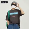T-shirt Cusal da uomo IEFB Summer Trend coreano Stampa alfabeto Amanti manica corta T-shirt girocollo allentata 9Y7141 210524