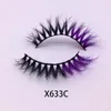 3D faux mink lashes color false eyelashes thick and exaggerated eyelash personality fake lashes beauty eye lash extension