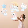 Wall Stickers Cute Cloud Animals Smiling Elephant Sticker For Kids Room Baby Bedroom Decoration Home Decor PVC Decals DIY