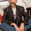 Женские костюмы Blazers Fashion Fashion Fauxe Leather Women Элегантные твердые одиночные грудные куртки весенние карманы, дамы, дамы