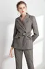 여자 양복 블레이저스 종종 2021 스프링 가을 패션 빈티지 캐주얼 코트 사무실 Eleganti Double Breast Blazer Classic Plaid Women Jac