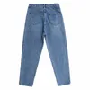 Höst Hög midja jeans för kvinnor Deep Blue Slim Denim Trousers Casual Harem Femme Capris Mujer Pantalones 10729 210518