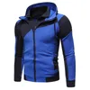 Herrenjacken Mode gespleißte Jacke Bergsteigen Plüsch Outdoor Reißverschluss mit Kapuze Sport Windjacke Outwear für Männer