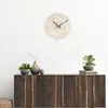 Wandklokken Decoratie Ronde Bamboe Gift Moderne Klok Eenvoudige Batterij Operated Easy Install Woonkamer Verwijderbare Home Geometrische Patroon