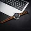 Relógio de couro genuíno Strap três buracos Banda de relógio macio respirável com fivela de cinturão cinturão 20 mm 22mm Vintage Brown H0315G