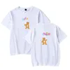 T-shirt da donna Top larghi Ins Tide T-shirt Casual Streetwear Kpop T-shirt unisex 2021 Nick Austin Puff Teddy Bear Stampa O-collo nera