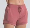 Lu-04 yoga roupas shorts Sunsetting calça quente