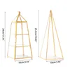 Jewelry Pouches Bags Gold Plated Pyramid A-Line Rack Stand Organizer Holder For Earrings Ring Wynn22