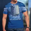 T-shirt da uomo T-shirt da uomo T-shirt a maniche corte con attacco stampato in 3D Taglie forti Abbigliamento Stile hip-hop Moda estiva XXS-6XL