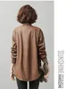 Grande taille automne arrivée femmes PU veste ample Long manteau manches longues fermeture éclair col Mandarin bureau dame C97805K 210416