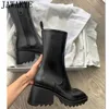Luxury Boots Square Toe Rain Boots For Women Chunky Heel Thick Sole Ankle Boots Designer Chelsea Boots Ladies Rubber Boot Rain Shoes 231207