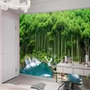 Carta da parati personalizzata con paesaggio 3d Bellissimo scenario di bambù verde e piccione bianco Soggiorno Camera da letto Cucina Decorazioni per la casa Pittura Murale Sfondi