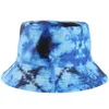 DHL dégradé Tie-dye chapeau de seau casquettes d'été unisexe visière haut plat chapeau de soleil mode en plein air hip-hop casquette de pêcheur adultes enfants chapeaux de soleil de plage