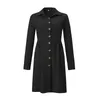 Casual Dresses Fall 2021 Women's Dress Fashion Lapel Solid Color Single-breasted Long-sleeved Shirt Comfortable And Vestido
