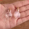 50pcs Transparent oblate Glass Bottle Jars Vials Wishing Cute Art Bottles with Corks Stopper DIY craft giftgoods