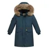 Kinderen Winter Donsjacks Echte Bontkraag Kinderen Warme Bovenkleding Met Capuchon Jas Voor Tiener Jongens 5-16 Jaar Parka's -30 Graden TX0 211203