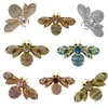 30 pièces/lot bijoux de mode cristal strass 60MM abeille broches broche abeille Hijab broche pour femmes dame