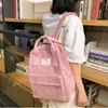 Kadınlar için kadife sırt çantaları 2021 moda kışlık stil bayanlar düz renkli arka paketi kadın genç kızlar okul sırt çantası y0804
