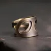 Cluster Ringe Original Designer Glück Hohl Prozess Offener Ring Barren Muster Chinesische Retro Licht Luxus Charme Weibliche Silber Schmuck