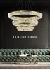 Noble LED Gold Silver Dimmable Crystal Chandelier Iluminación Lámparas colgantes Suspensión Luminaria Lampen para Foyer