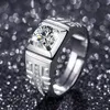 Dames Solitaire Anneau De Mode Imitation Moissanite Plaqué Or Blanc Zircon Cubique Anneaux De Mariage pour Hommes Femmes en solde