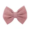 Новые 5 "Waffle Fabric Bow Nylon оголовье волос клипы подростки девочек хлопчатобумажные волосы шпильки дети дети DIY волос головные уборы