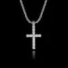 Iced Out Cross Wisiorek Naszyjnik Choker Łańcuch Naszyjniki Kobiety Biżuteria Mężczyźni Łańcuchy Tenisowe Biżuteria