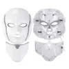 Lager USA 7 Färg LED Light Therapy Face Beauty Machine Facial Neck Mask med mikrourent för hudblekningsanordning