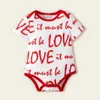 Ankunft Sommer 3-teiliges Baby-Mädchen-Liebesbrief-Druck-Bodysuit-Spielanzug-Kleidung 210528
