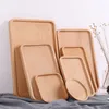 Wooden Dishes Pallets Square Round Plates Kitchen Eco-friendly Wood Pallet Tableware Snack Cake Tray Cup Holder Houseware Tool BH4493 WXM