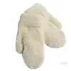 1 Pair Codzienne rękawiczki Na Zewnątrz Camping Faux Fur Kobiety Rękawiczki Miękkie Jeden Rozmiar Wygodne Protect Hands Winter Ciepłe Podróż Modne Pięć Palec