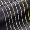 Gold Color Twisted Rope Chain Necklaces For Men Hip Hop Rapper 3MM Stainless Steel Chain Choker Minimalist Necklace Jewelry C022