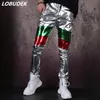 MEN039S Pants Punk Style Silber PU Leder Casual Nightclub Männliche Singer Konzert Bar Bühne Hip Hop Dance Kostume7118062