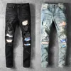 Streetwear américain Mode Hommes Jeans Haute Qualité Élastique Slim Fit Ripped Denim Punk Pantalon Patchwork Designer Hip Hop Pantalon