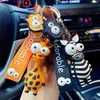 Tecknad djur nyckel kedja pvc zebra giraff rolig leksak nyckelring bil nyckel ringhållare fest födelsedag gåvor för barn väska charms