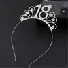 Verjaardagsfeestje decoratie meisjes volwassen geschenken Rhinestone Hair Hoop Gift Bachelor 30th/40th Crown Hairband-S