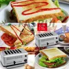 Roestvrij staal elektrische broodrooster huishoudelijke automatische brood bakmachine ontbijt machine toast sandwich oven 6 plakjes