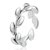 Bagues de cluster Branche d'olivier Feuille d'arbre simple 925 Bague de fête réglable en argent sterling pour femmes Designer personnalisé Dainty Jewel2594