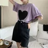 Women's T Shirts Korean Love Print Bf Shirs Female Fashion Brand Summer Short Sleeve Graphic Tee Ins Hipster Casual Style Loose Ladies Tops