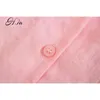 HSA Fashion Summer Casual Blouses roses Femme Bat manches courtes Chemise élégante Rose Tops amples 210716