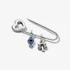 100% 925 Sterling Silver Me Safety Pin Brooch detailed with a heart-shaped logo clasp Fit Original Mini Charms Fashion Wedding Jewelry Accessories