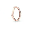925 Sterling Silver Kobiet Diament Pierścień Luksusowy Projektant Pierścień Moda Biżuteria Rose Gold Love Ślubne Pierścienie Zaangażowanie dla kobiet