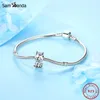 Annat Original 925 Sterling Silver Charm Pärla Kärlek Husdjur Hund Katttryck Hänge Berlocker Passande Armband Kvinnor DIY Smycken