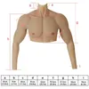 Mäns kropps shapers realistiska cosplay -kostymer falska muskeldräkter med armar bröstmuskler silikon toppar pectoralis major2228