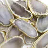 Halsband Onyx Charms s Multicolor Slice Oregelbunden Natural Agat Stone Quartz Pendant DIY Fit Necklac