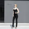 春の夏の女性の長いジャンプスーツ黒の包帯ズボンエレガントなセクシーな女性ボディスーツビーズノースリーブパーティー服210515