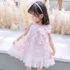 Gooporson Vestidos Sommer Kinder Kleidung Nette Kleinkind Mädchen Prinzessin Kleid Fliege Schmetterling Jacquard Weben Nette Kinder Kostüm 210715