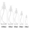 30PCS Refillerbar burk Transparent Plast Parfymflaska Atomizer 10/30 / 50/60 / 100 ml Tomma Små Sprayflaskor Support Logo Anpassad